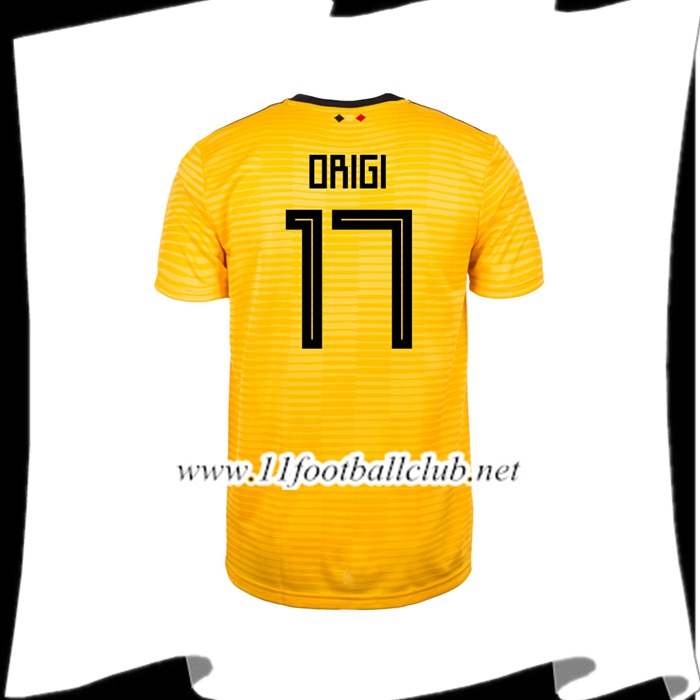 Nouveau Maillot De Foot Belgique DRIGI 17 Exterieur Jaune 2018 2019