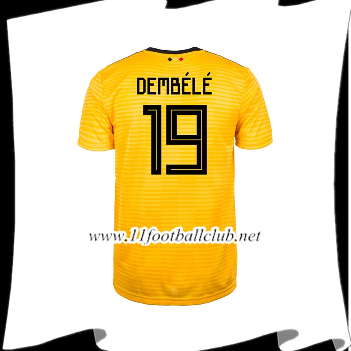 Nouveau Maillot Equipe Belgique DEMBELE 19 Exterieur Jaune 2018 2019