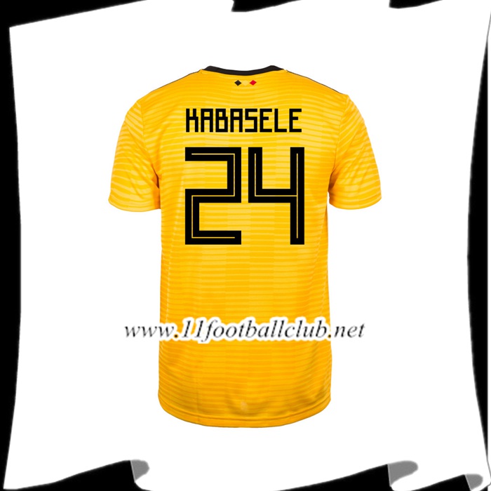 Nouveaux Maillot De La Belgique KABASELE 24 Exterieur Jaune 2018 2019