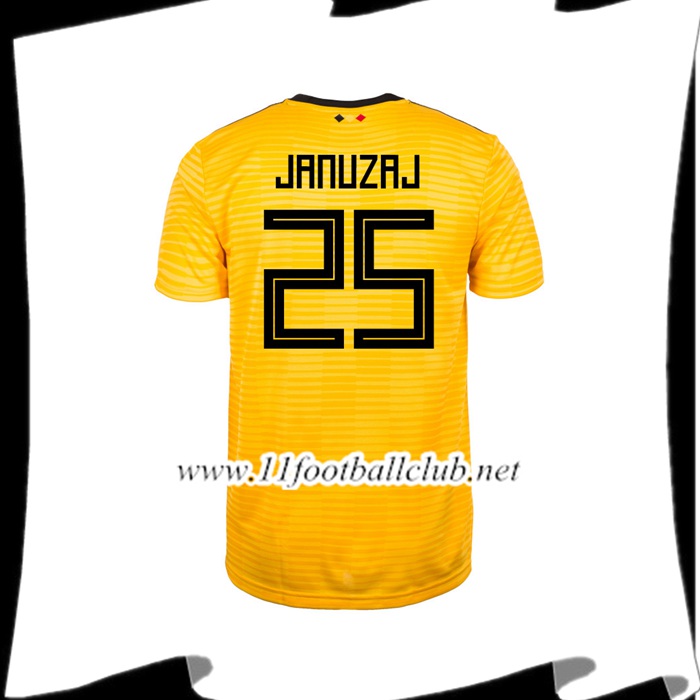 Nouveau Maillot Equipe De Belgique JANUZAJ 25 Exterieur Jaune 2018 2019