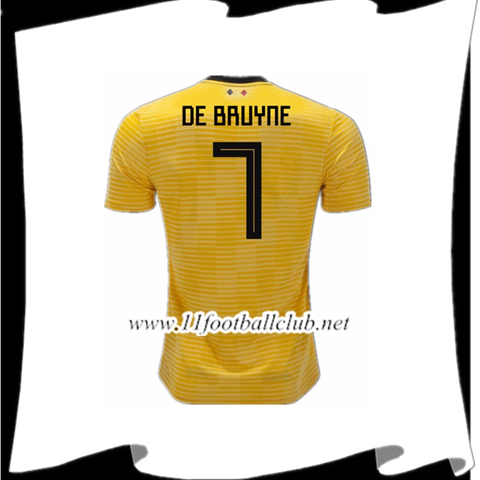 Le Nouveau Maillot De Foot Belgique DE BRUYNE 7 Exterieur Jaune 2018/2019