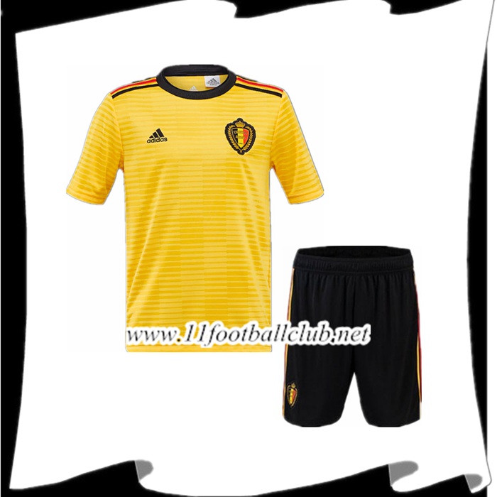 Nouveau Maillot Equipe Belgique Enfant Exterieur Jaune 2018 2019
