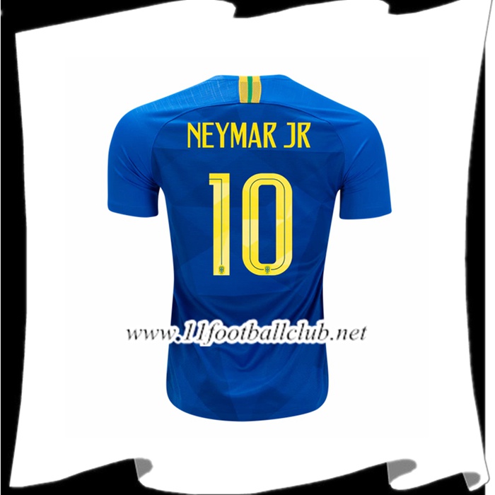 Nouveaux Maillot Equipe Bresil Neymar Junior 10 Exterieur Bleu 2018 2019