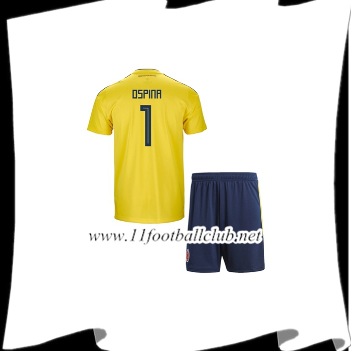 Nouveau Maillot D Équipe De Colombie OSPINA 1 Enfant Domicile Jaune 2018 2019