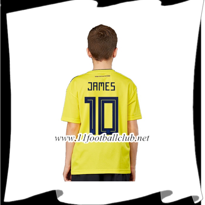 Le Nouveaux Maillot D Équipe De Colombie JAMES 10 Enfant Domicile Jaune 2018/2019