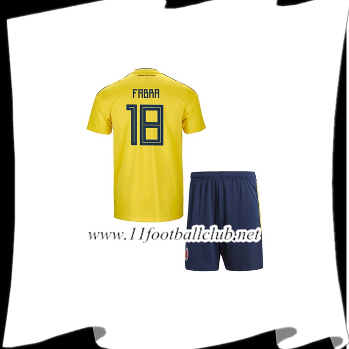 Nouveaux Maillot De La Colombie FABRA 18 Enfant Domicile Jaune 2018 2019
