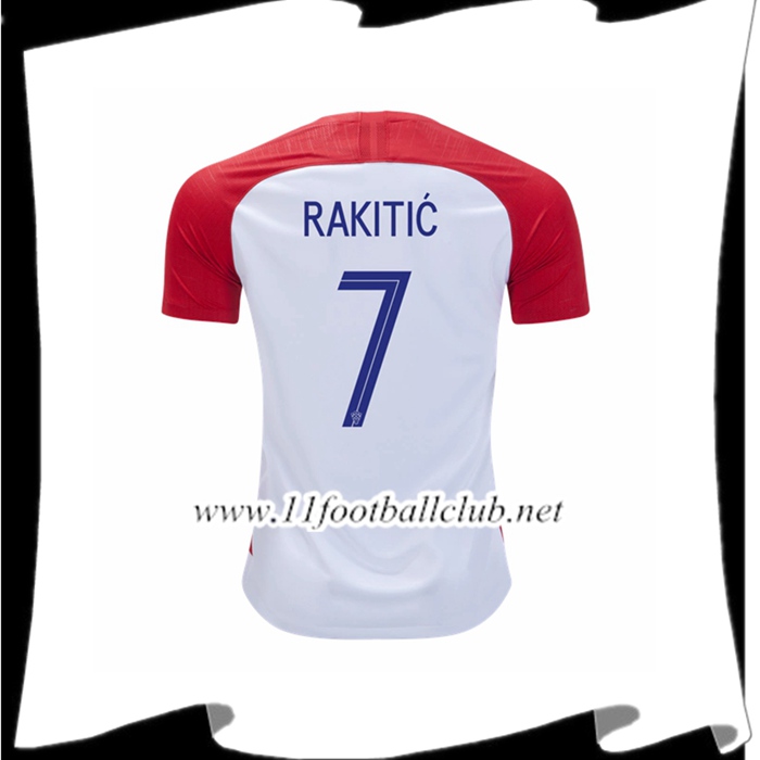 Nouveau Maillot Football Croatie Ivan Rakitic 7 Domicile Rouge Et Blanc 2018 2019