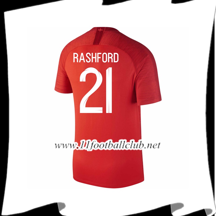 Nouveaux Maillot Equipe De Angleterre RASHFORD 21 Exterieur Rouge 2018 2019