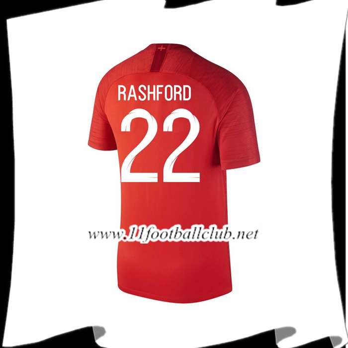 Nouveau Maillot De L Équipe De Angleterre RASHFORD 22 Exterieur Rouge 2018 2019
