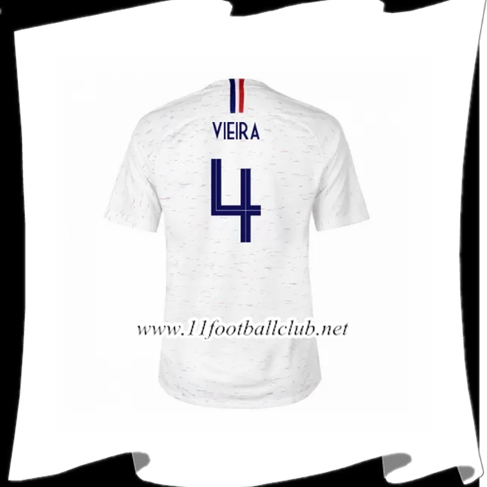 Nouveau Maillot De Foot De L Équipe De France Vieira 4 Exterieur Blanc 2018 2019