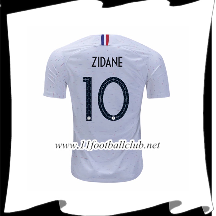 Nouveaux Maillot De L Équipe De France Zidane 10 Exterieur Blanc 2018 2019