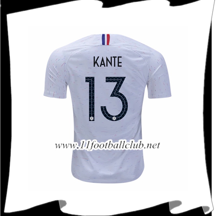 Nouveau Maillot De Foot Equipe De France N'Golo Kante 13 Exterieur Blanc 2018 2019