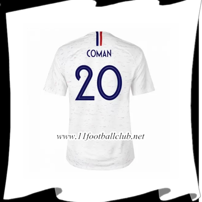 Nouveau Maillot De Foot De France Coman 20 Exterieur Blanc 2018 2019