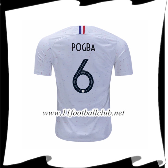 Nouveaux Maillot De Foot De L Équipe De France Paul Pogba 6 Exterieur Blanc 2018 2019