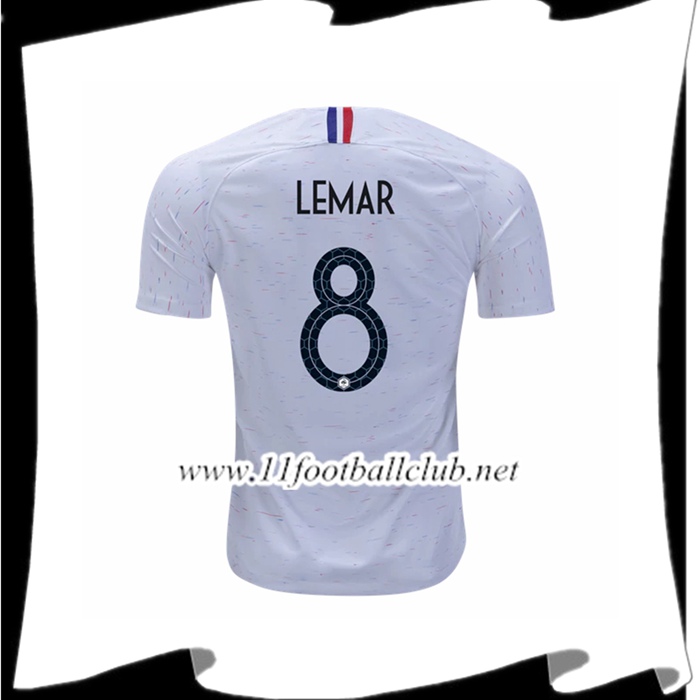 Nouveaux Maillot Football France Thomas Lemar 8 Exterieur Blanc 2018 2019