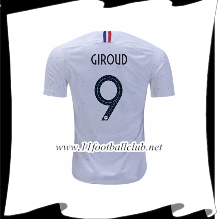 Nouveau Maillot Equipe De France Olivier Giroud 9 Exterieur Blanc 2018 2019
