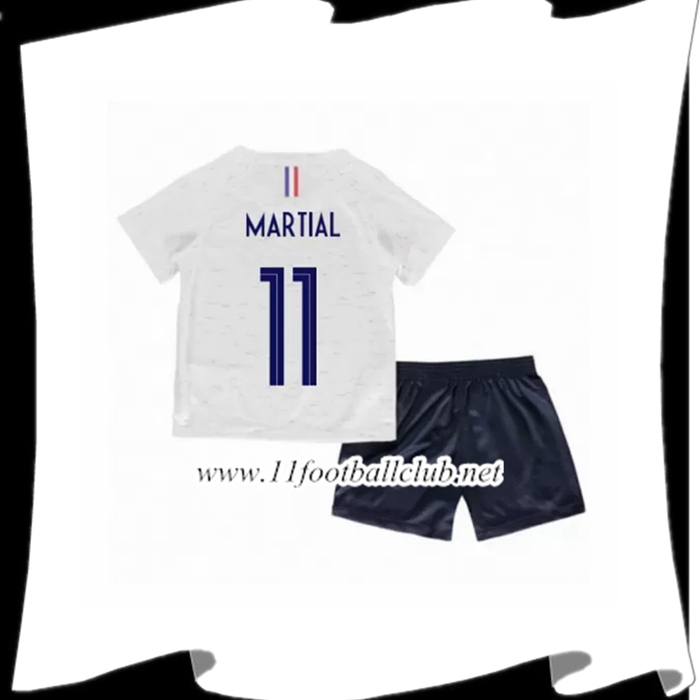 Nouveaux Maillot De Foot De France Martial 11 Enfant Exterieur Blanc 2018 2019