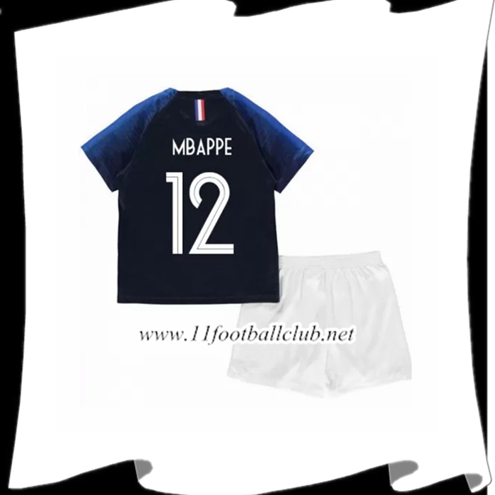 Nouveau Maillot De Foot De France Mbappe 12 Enfant Domicile Bleu 2018 2019