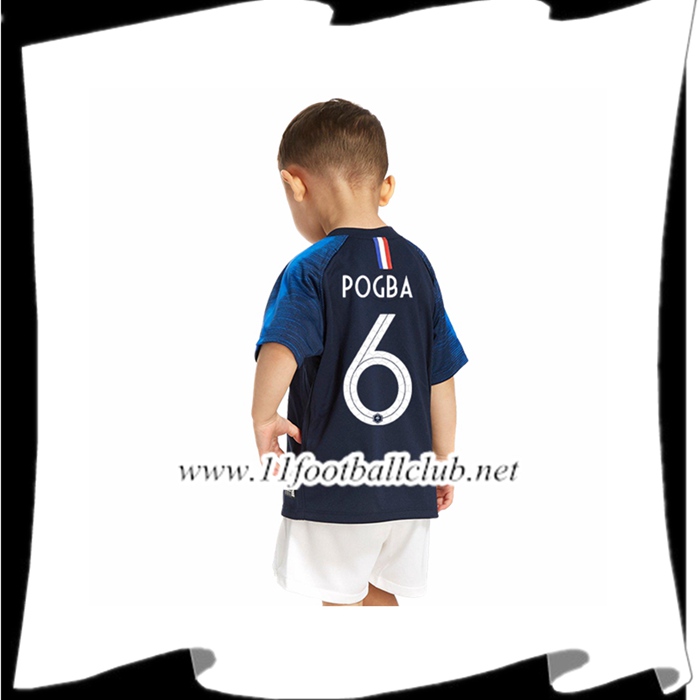 Nouveau Maillot De L Équipe De France Pogba 6 Enfant Domicile Bleu 2018 2019