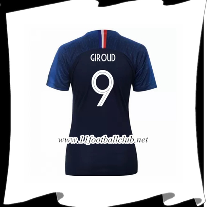 Nouveaux Maillot De Foot Equipe De France Giroud 9 Femme Domicile Bleu 2018 2019