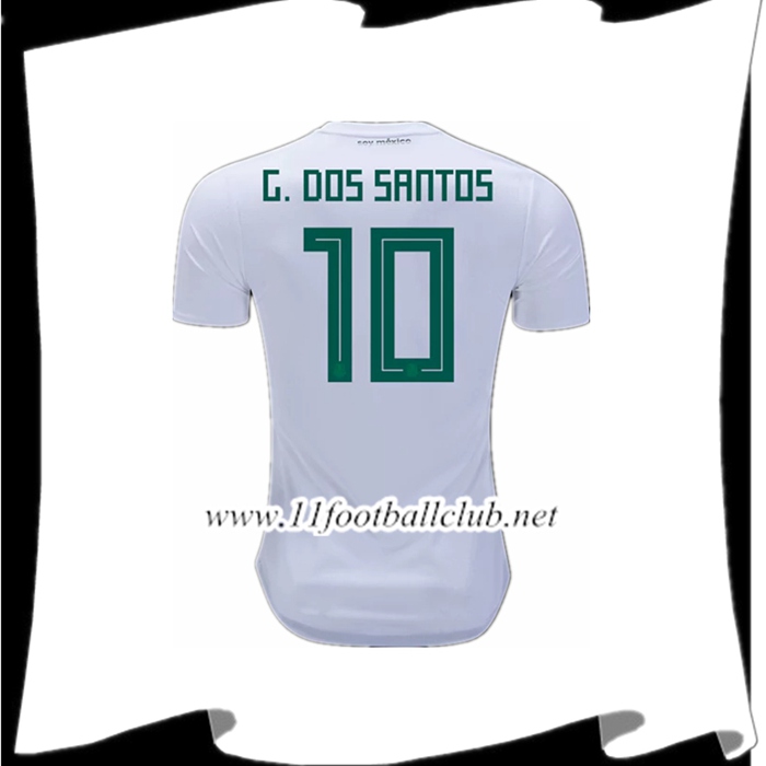 Le Nouveau Maillot Equipe Mexique G.dos Santos 10 Exterieur Blanc 2018/2019