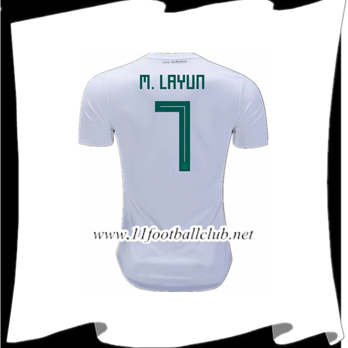 Le Nouveaux Maillot D Équipe De Mexique Miguel Layun 7 Exterieur Blanc 2018/2019