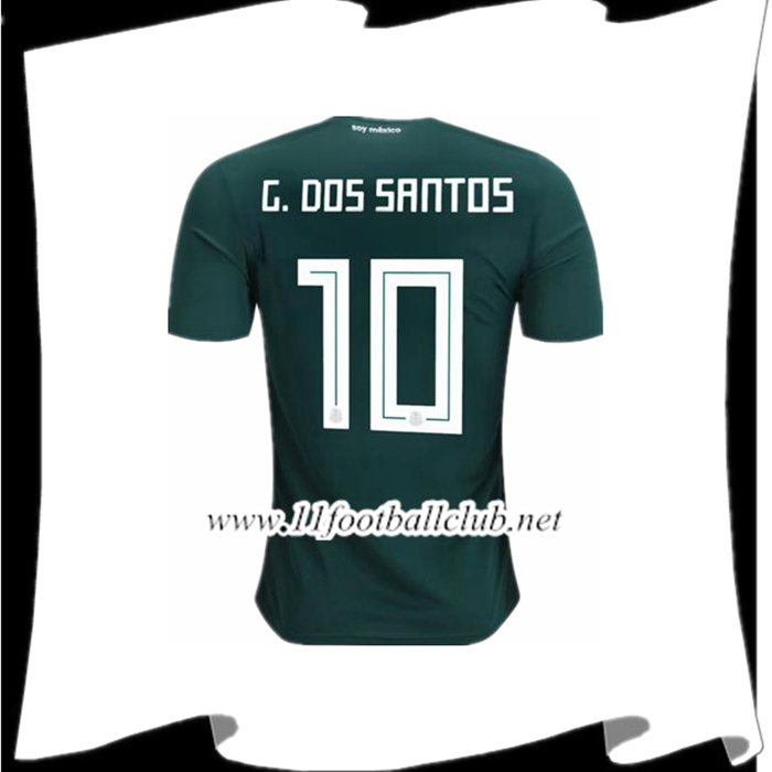 Le Nouveau Maillot De L Équipe De Mexique G.dos Santos 10 Domicile Vert 2018/2019
