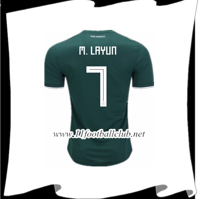 Le Nouveau Maillot Football Mexique Miguel Layon 7 Domicile Vert 2018/2019