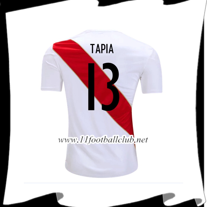 Nouveau Maillot De La Pérou TAPIA 13 Exterieur Rouge Et Blanc 2018 2019