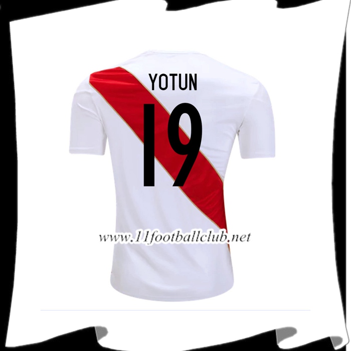 Nouveau Maillot De L Équipe De Pérou YOTUN 19 Exterieur Rouge Et Blanc 2018 2019