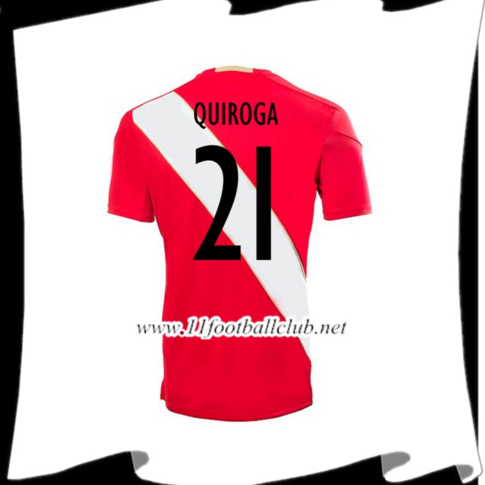Nouveau Maillot De La Pérou QUIROGA 21 Domicile Blanc Et Rouge 2018 2019