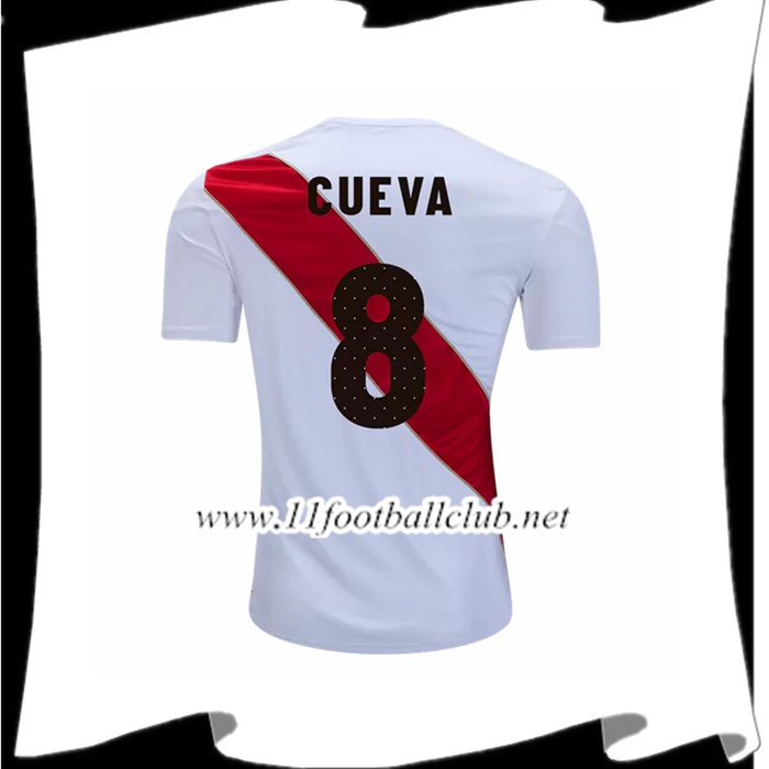 Nouveau Maillot De Foot De Pérou Christian Cueva 8 Domicile Blanc Et Rouge 2018 2019