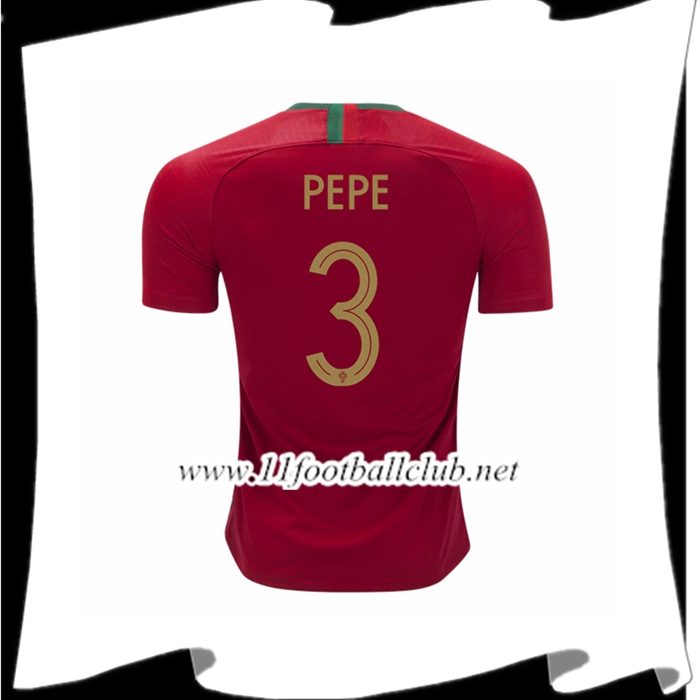 Nouveaux Maillot De Foot Portugal Pepe 3 Domicile Rouge 2018 2019