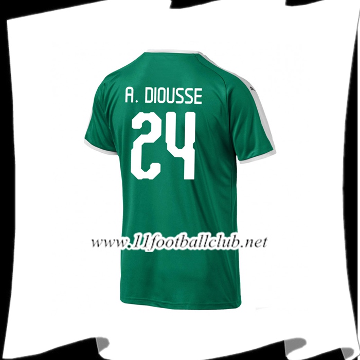 Nouveaux Maillot De Foot De Sénégal A. DIOUSSE 24 Exterieur Vert 2018 2019