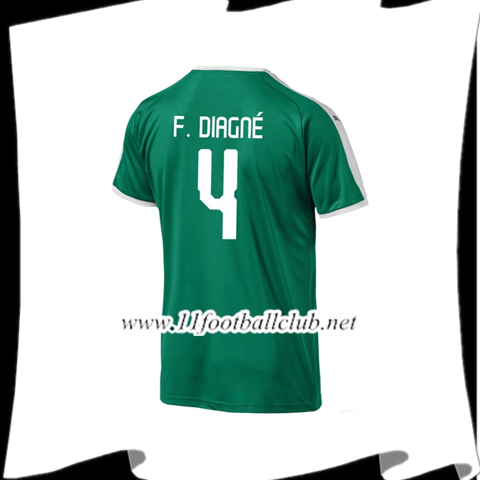Nouveau Maillot De Foot De L Équipe De Sénégal F. DIAGNE 4 Exterieur Vert 2018 2019