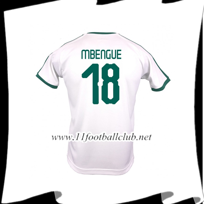 Nouveau Maillot De L Équipe De Sénégal MBENGUE 18 Domicile Blanc 2018 2019