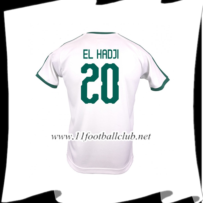 Nouveau Maillot De Foot Equipe De Sénégal EL HADJI 20 Domicile Blanc 2018 2019
