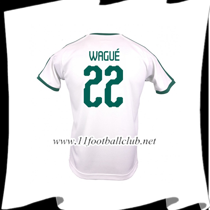 Nouveau Maillot De Foot Sénégal WAGUE 22 Domicile Blanc 2018 2019