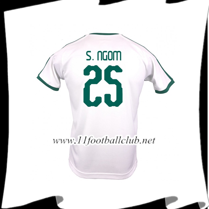 Nouveau Maillot De Foot De Sénégal S. NGOM 25 Domicile Blanc 2018 2019