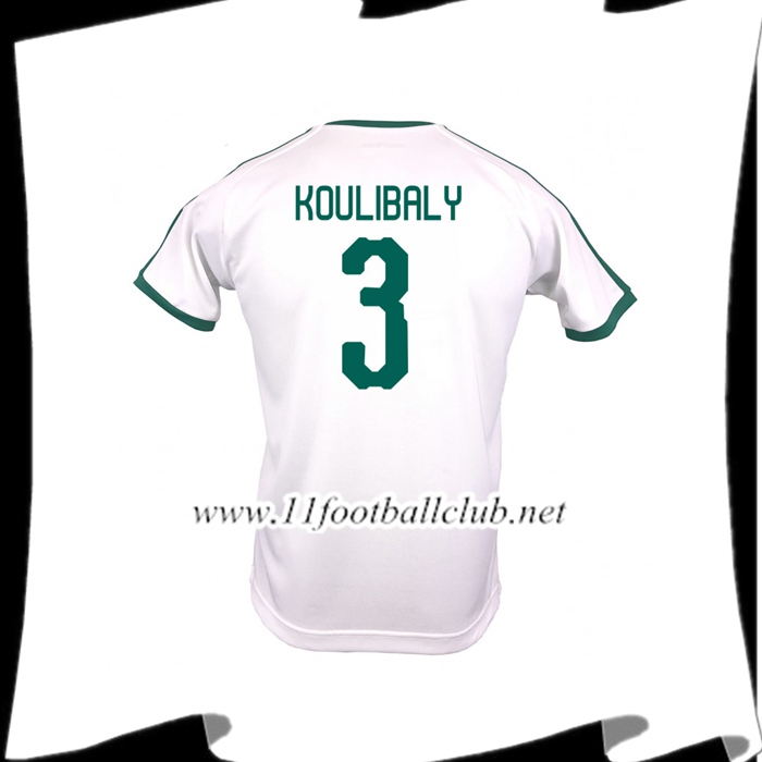 Nouveau Maillot De Foot De L Équipe De Sénégal KOULIBALY 3 Domicile Blanc 2018 2019