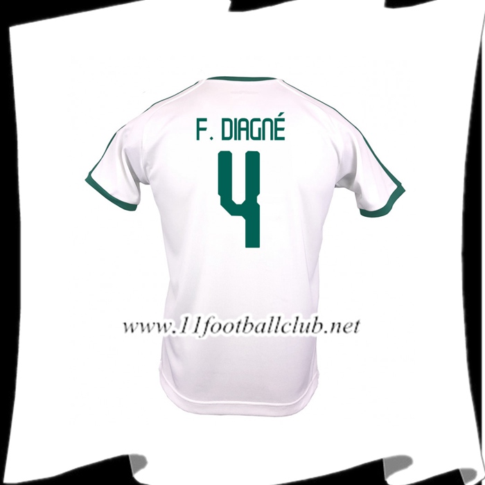 Nouveaux Maillot De L Équipe De Sénégal F. DIAGNE 4 Domicile Blanc 2018 2019