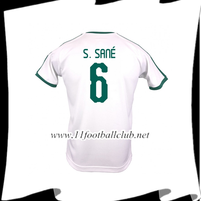 Nouveaux Maillot Football Sénégal S. SANE 6 Domicile Blanc 2018 2019