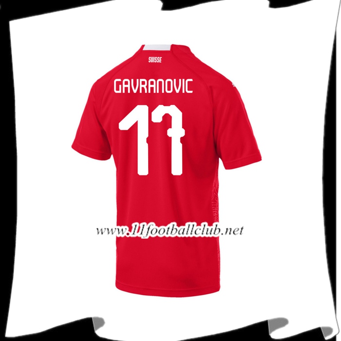 Nouveau Maillot Equipe Suisse GAVRANOVIC 17 Domicile Rouge 2018 2019