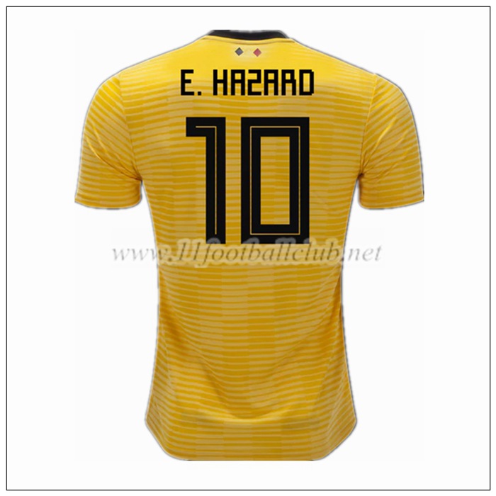 Nouveau Maillot De Foot Equipe De Belgique E. HAZARD 10 Exterieur Jaune 2018/19