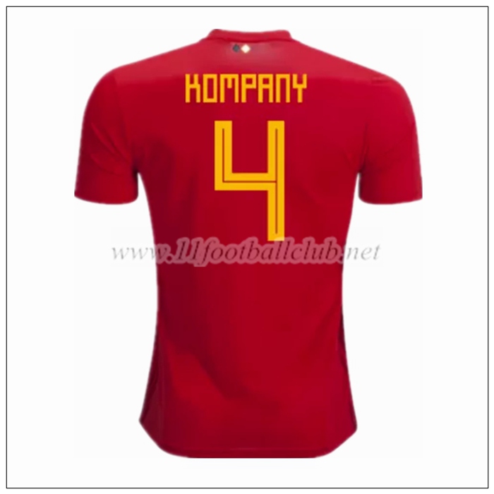 Nouveau Maillot Foot Equipe De Belgique Kompany 4 Domicile Rouge 2018/19