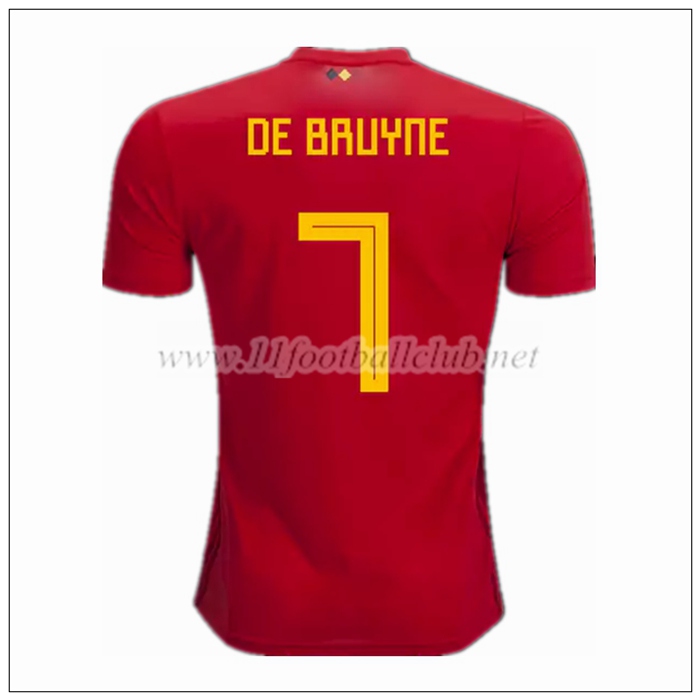 Nouveaux Maillot Equipe Belgique DE BRUYNE 7 Domicile Rouge 2018/19