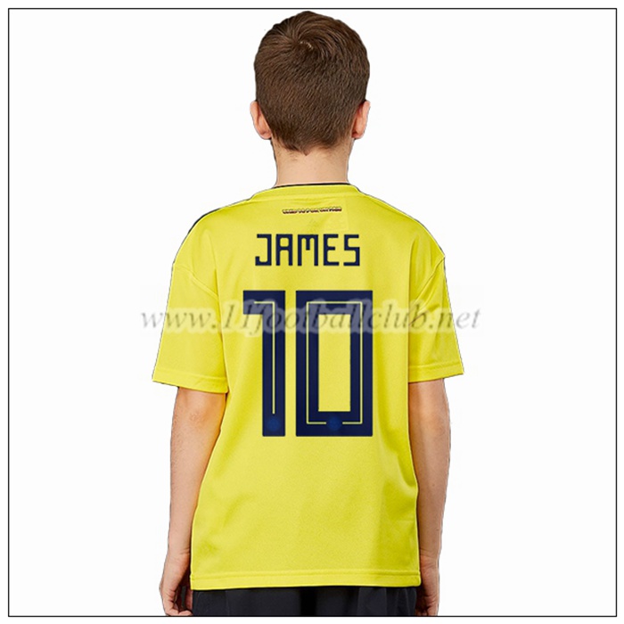 Nouveaux Maillot D Équipe De Colombie JAMES 10 Enfant Domicile Jaune 2018/19