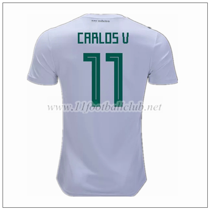 Nouveau Maillot Football Mexique Carlos Vela 11 Exterieur Blanc 2018/19