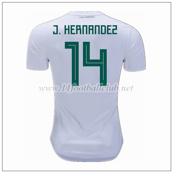 Nouveaux Maillot Equipe De Mexique Javier Hernandez 14 Exterieur Blanc 2018/19