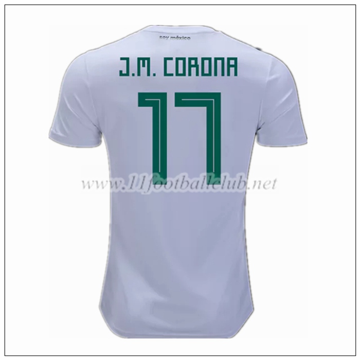 Nouveaux Maillot De Foot Mexique J.M Corona 17 Exterieur Blanc 2018/19